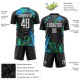 Custom Black White-Light Blue Sublimation Soccer Uniform Jersey