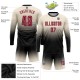 Custom Cream Crimson-Black Sublimation Long Sleeve Fade Fashion Soccer Uniform Jersey