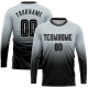 Custom Silver Black Sublimation Long Sleeve Fade Fashion Soccer Uniform Jersey