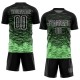 Custom Black Pea Green-White Line Sublimation Soccer Uniform Jersey